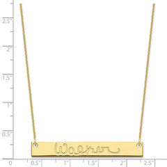 10k Yellow Gold Large Signature Bar Necklace