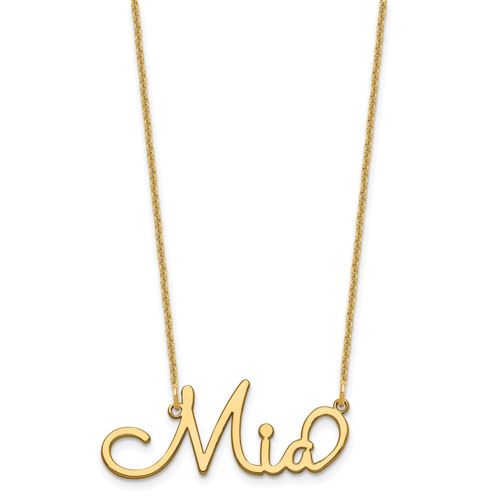 10k Yellow Gold Polished Sacramento Font Name Plate