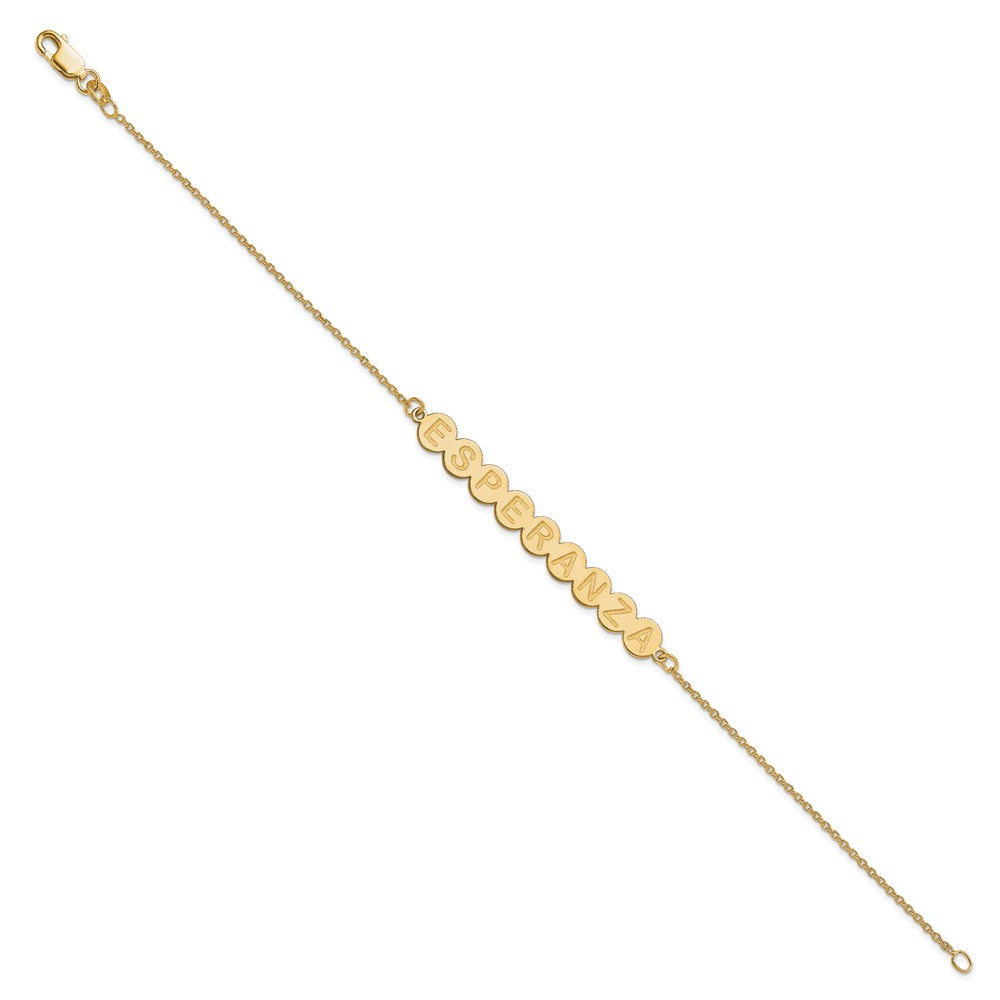 10k Yellow Gold 9 Letter Bubble Bracelet
