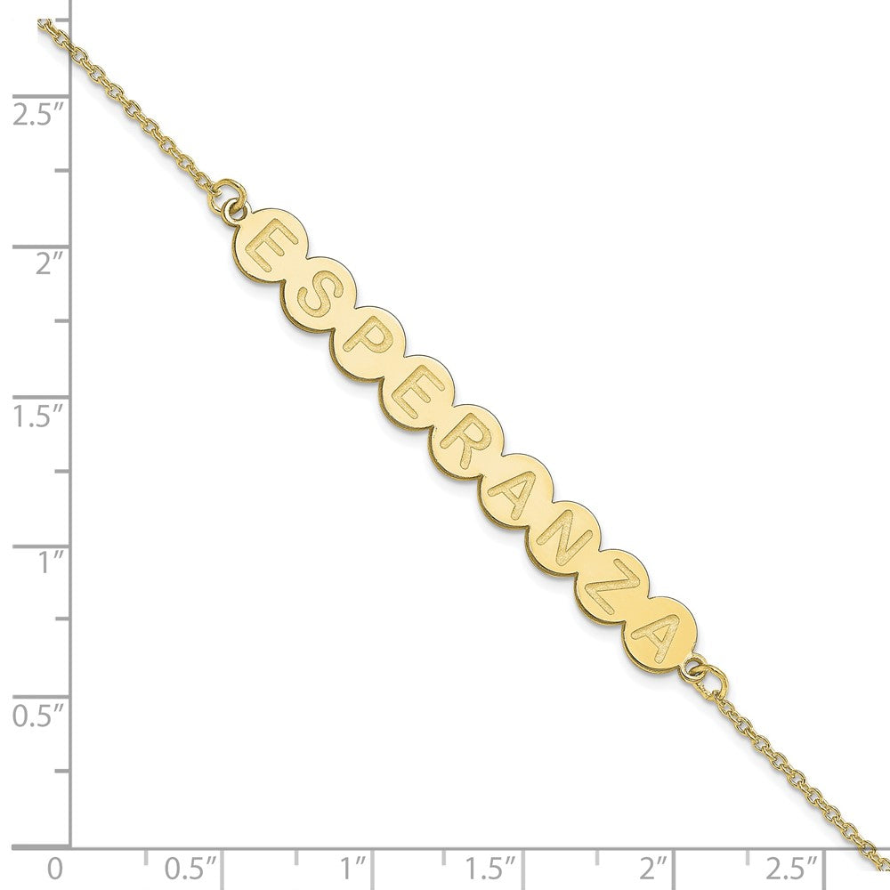 10k Yellow Gold 9 Letter Bubble Bracelet
