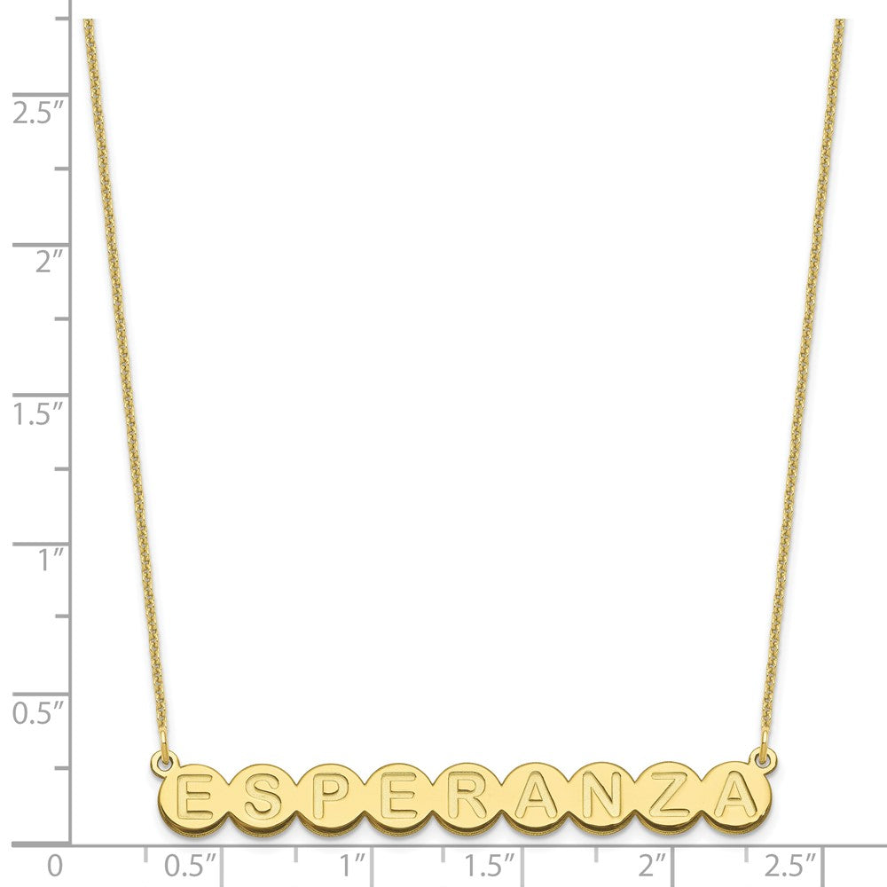 10k Yellow Gold 9 Letter Bubble Necklace