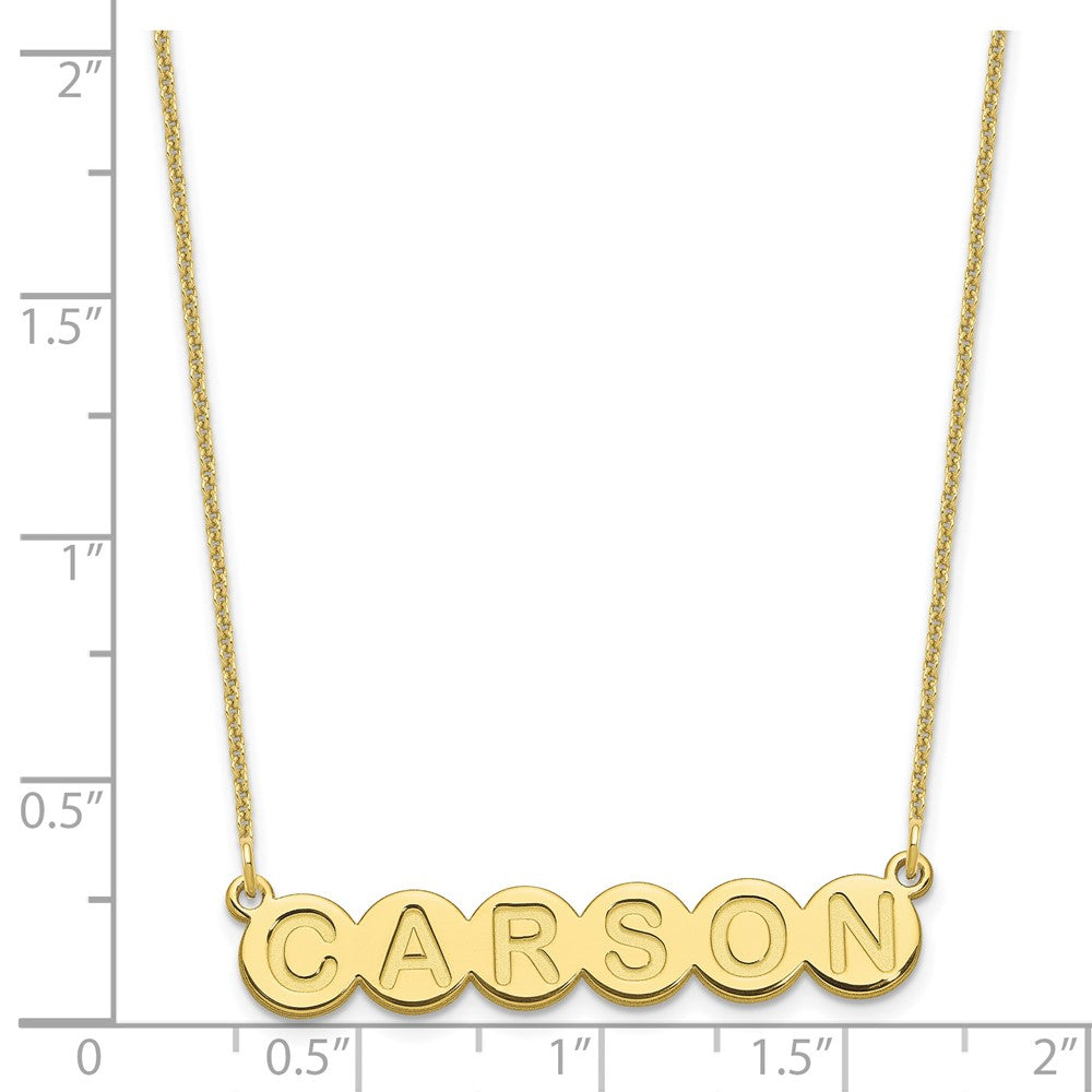 10k Yellow Gold 6 Letter Bubble Necklace