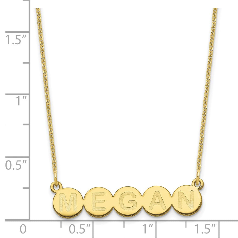 10k Yellow Gold 5 Letter Bubble Necklace