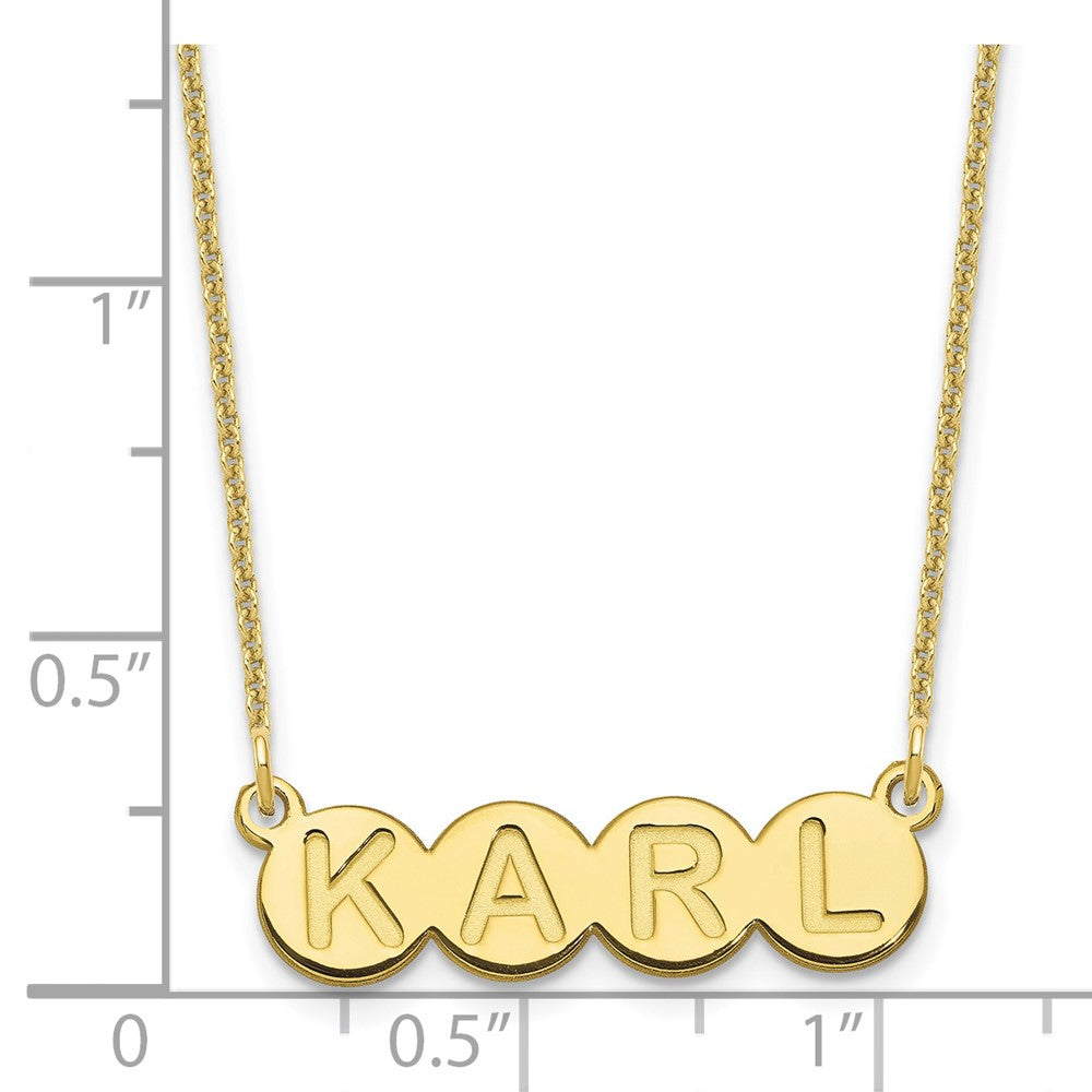 10k Yellow Gold 4 Letter Bubble Necklace