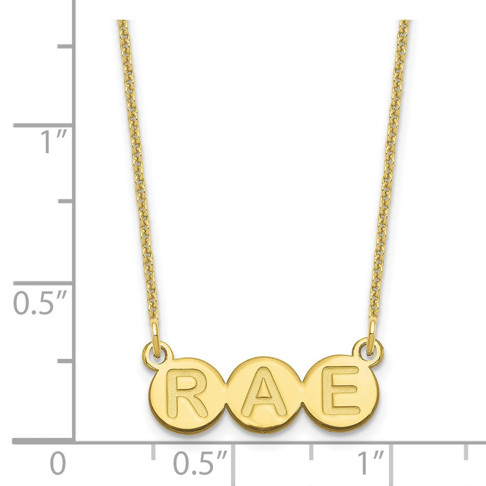 10k Yellow Gold 3 Letter Bubble Necklace