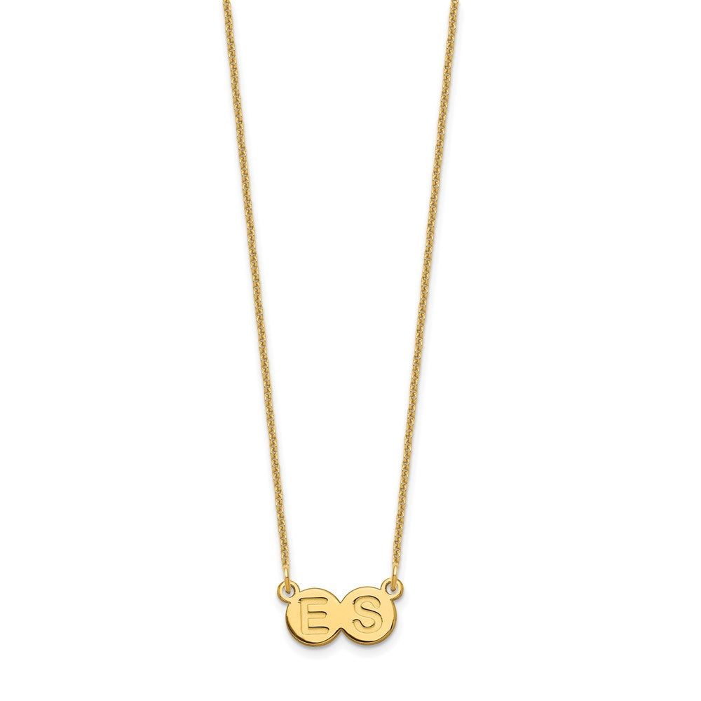 10k Yellow Gold 2 Letter Bubble Necklace