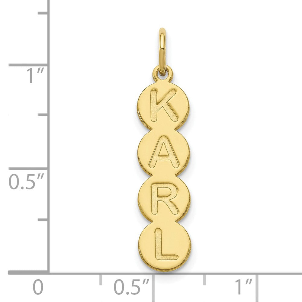 10k Yellow Gold 4 Letter Bubble Pendant