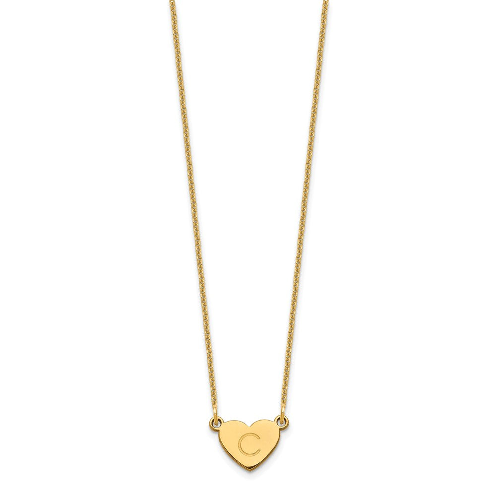 10k Yellow Gold Initial Heart Necklace