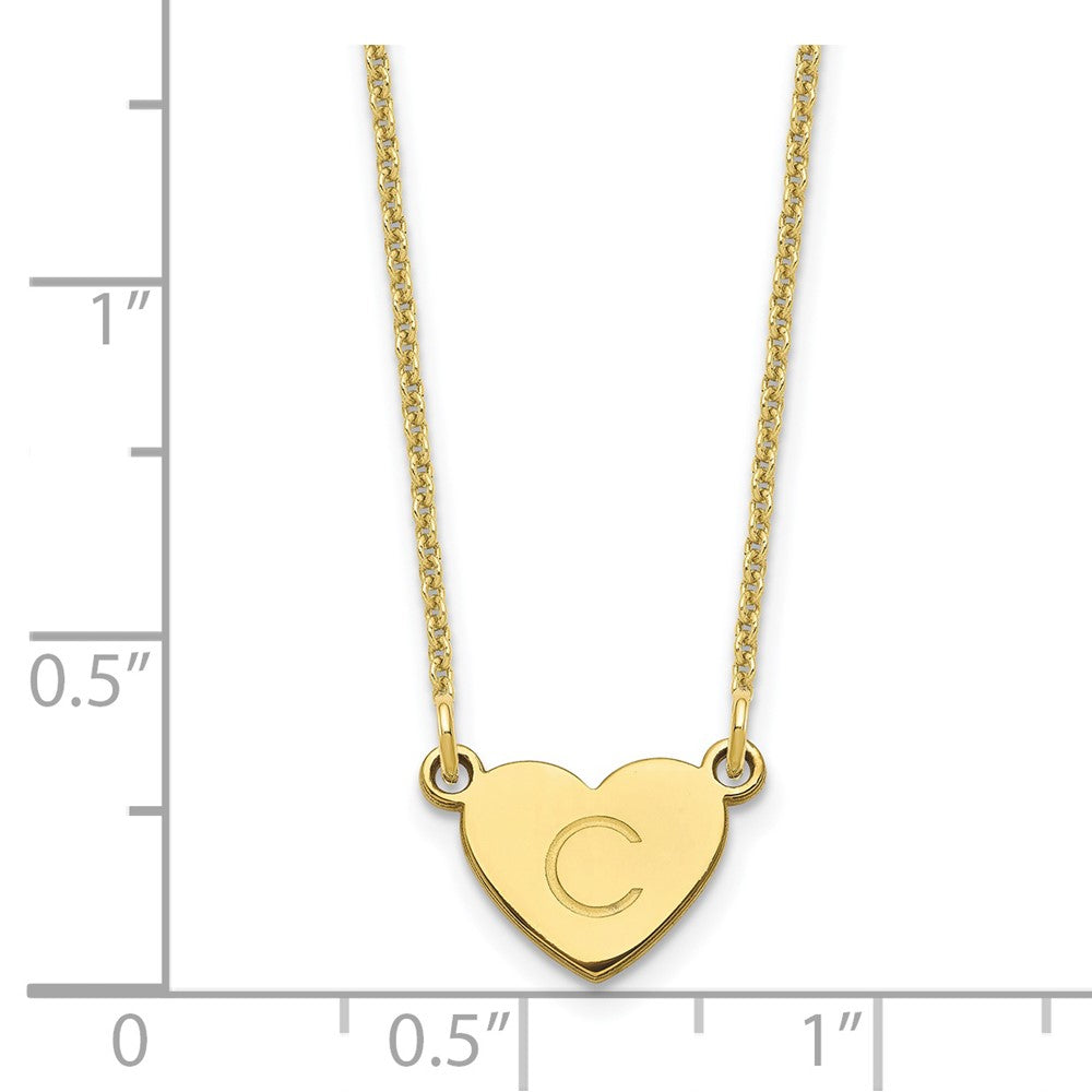 10k Yellow Gold Initial Heart Necklace