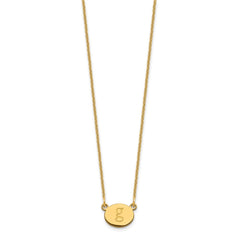 10k Yellow Gold Oval Initial Necklace