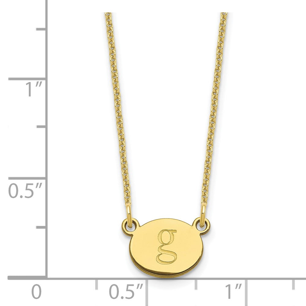 10k Yellow Gold Oval Initial Necklace