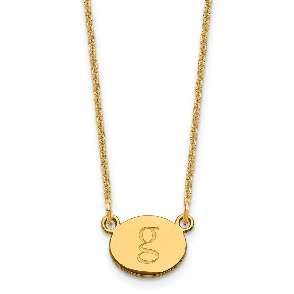 10k Yellow Gold Oval Initial Necklace