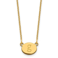 10k Yellow Gold Oval Initial Necklace