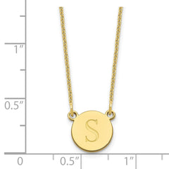10k Yellow Gold Round Initial Necklace