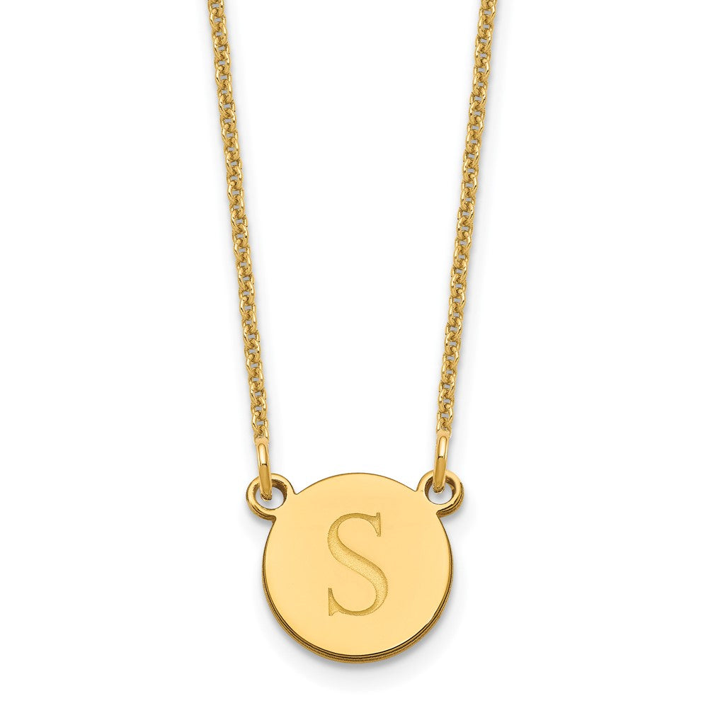 10k Yellow Gold Round Initial Necklace