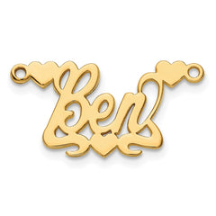 10k Yellow Gold Polished Hearts Name Plate