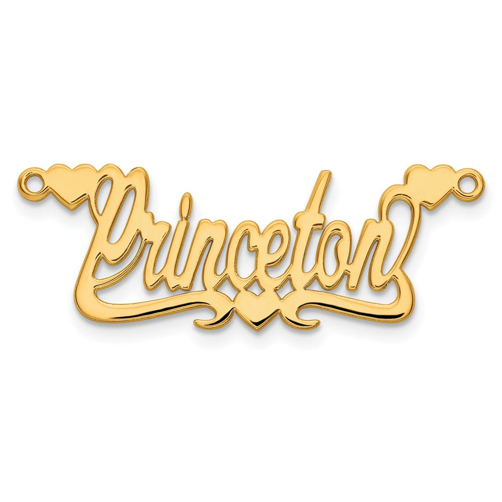 10k Yellow Gold Polished Hearts Name Plate