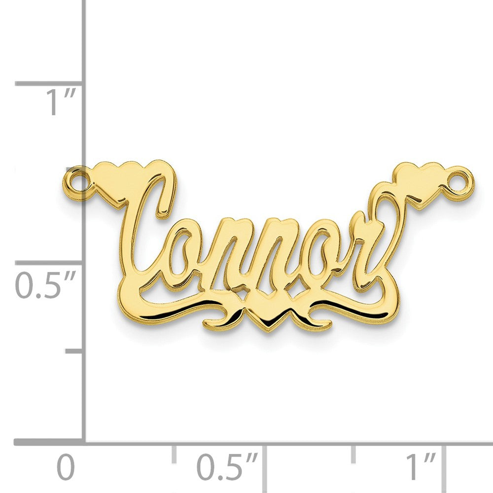 10k Yellow Gold Polished Hearts Name Plate