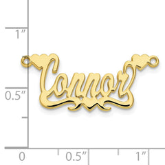 10k Yellow Gold Polished Hearts Name Plate