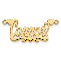 10k Yellow Gold Polished Hearts Name Plate