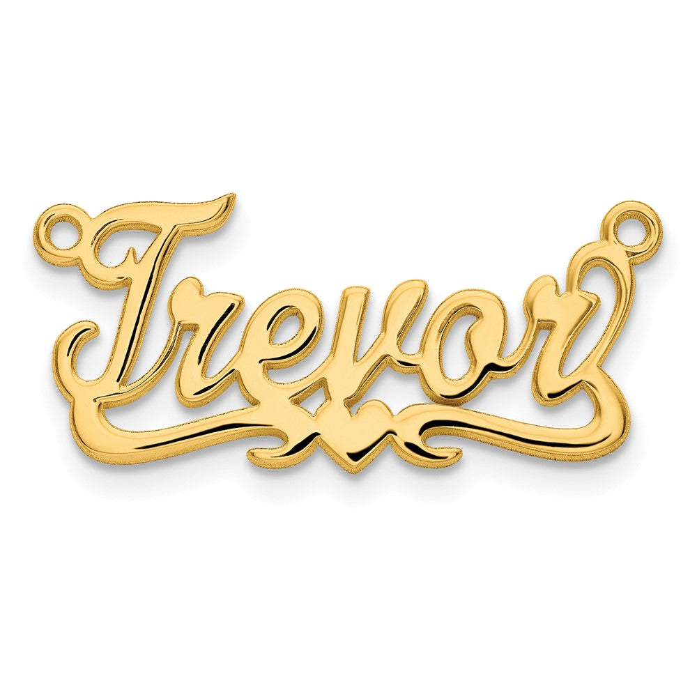 10k Yellow Gold Polished Heart Name Plate - 3