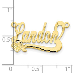 10k Yellow Gold Diamond-cut Heart Name Plate