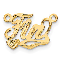 10k Yellow Gold Diamond-cut Heart Name Plate