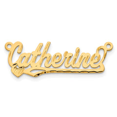 10k Yellow Gold Diamond-cut Heart Name Plate