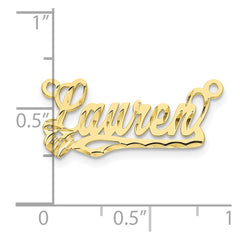 10k Yellow Gold Diamond-cut Heart Name Plate