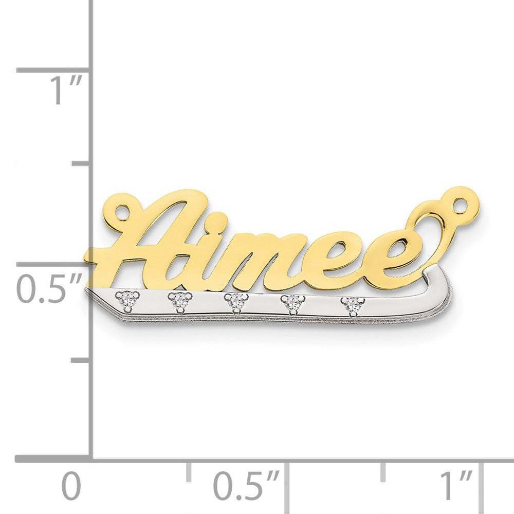 10k Two-tone 3D Diamond Name Plate