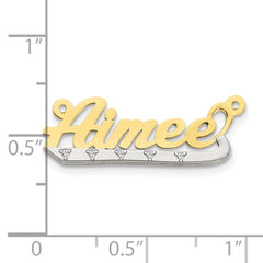 10k Two-tone 3D Diamond Name Plate