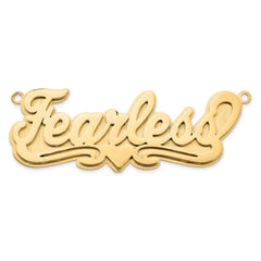 10k Yellow Gold 3D Polished Heart Name Plate