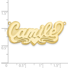 10k Yellow Gold 3D Polished Heart Name Plate