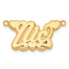 10k Yellow Gold 3D Polished Hearts Name Plate