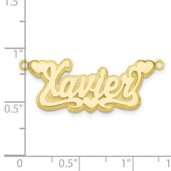 10k Yellow Gold 3D Polished Hearts Name Plate