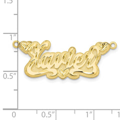 10k Yellow Gold 3D Diamond-cut Hearts Name Plate