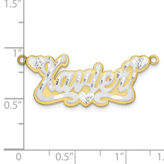 10k 3D Two-tone Satin Diamond-cut Name Plate