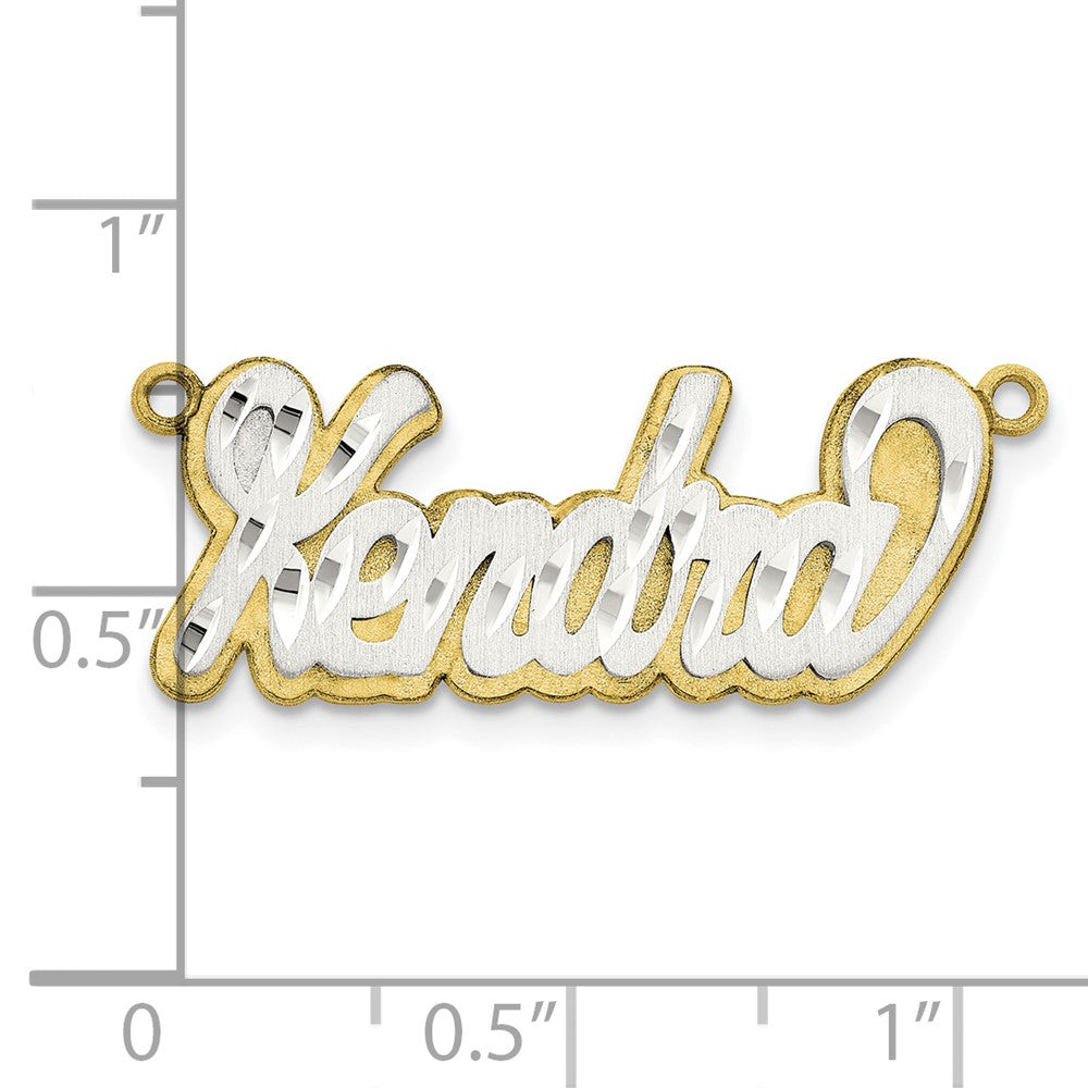 10k 3D Two-tone Satin Diamond-cut Name Plate