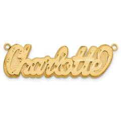 10k Yellow Gold 3D Satin Diamond-cut Name Plate