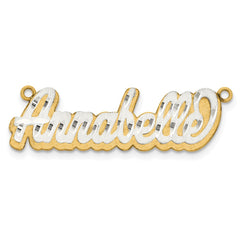 10k 3D Two-tone Satin Diamond-cut Name Plate