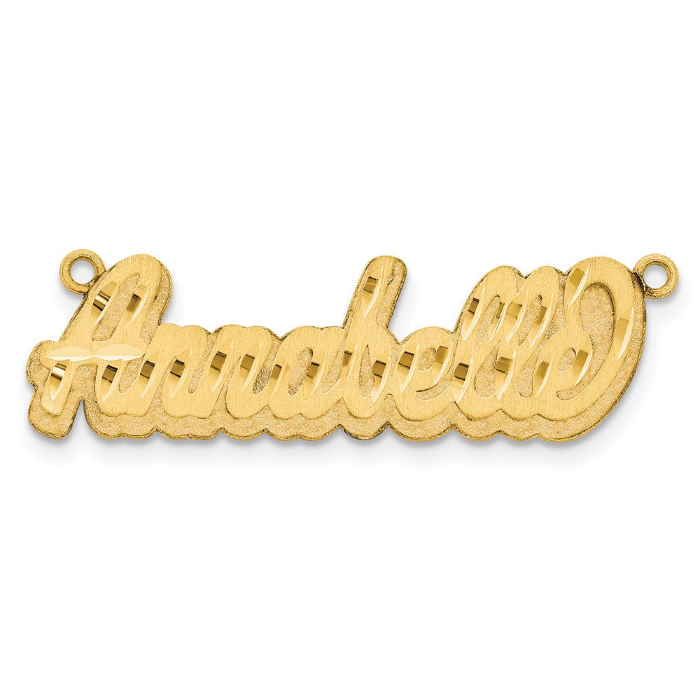 10k Yellow Gold 3D Satin Diamond-cut Name Plate