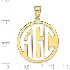 10k Yellow Gold Round Cut-out Monogram Pendant