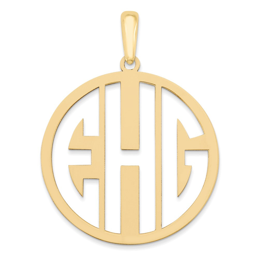 10k Yellow Gold Round Cut-out Monogram Pendant