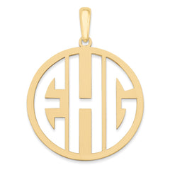 10k Yellow Gold Round Cut-out Monogram Pendant