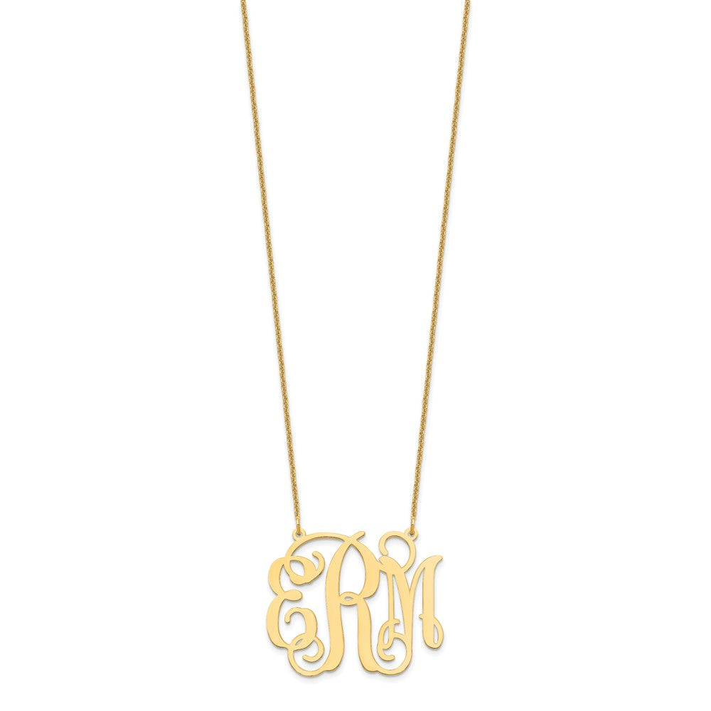 10k Yellow Gold Large Monogram Necklace