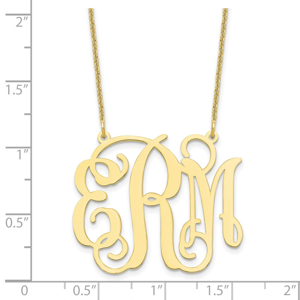 10k Yellow Gold Large Monogram Necklace