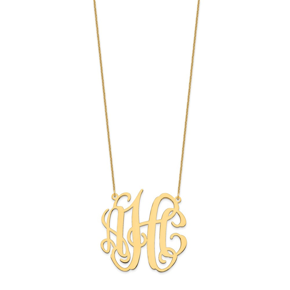 10k Yellow Gold Large Monogram Necklace