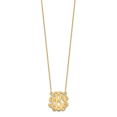 10k Yellow Gold Etched Monogram Necklace