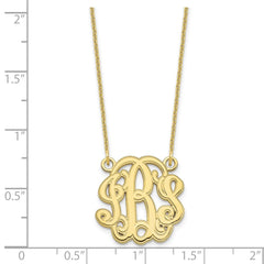 10k Yellow Gold Etched Monogram Necklace