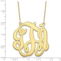 10KY Circular Etched Monogram Necklace